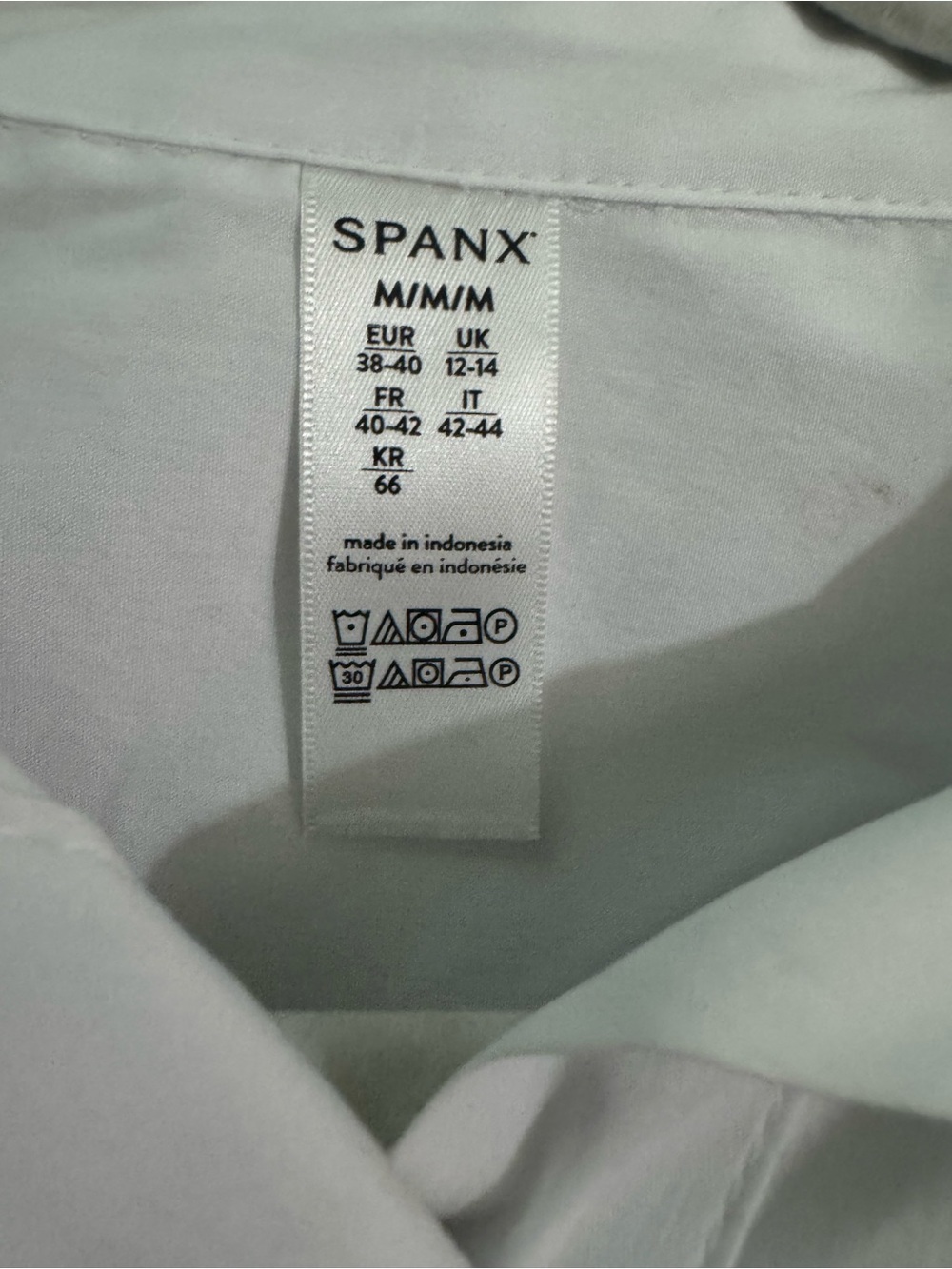 SPANX White No Gape Cotton/Nylon/Elastane Shirt Size Medium - Picture 8 of 13